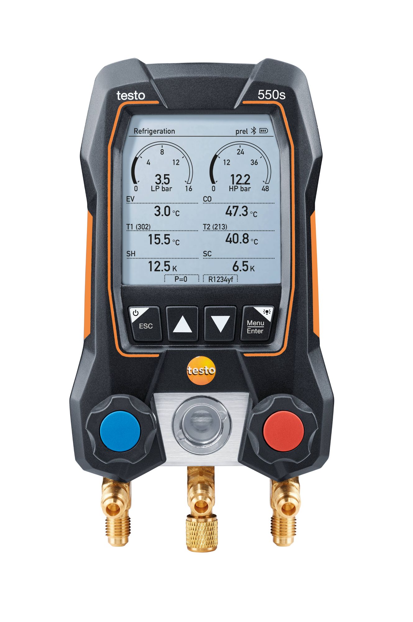 Smart digital manifold with Bluetooth and 2-way valve block Testo 550s